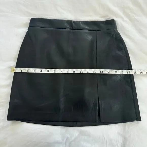 Aritzia Wilfred Patio High Waist Black Vegan Leather Mini Skirt Size S - Picture 6 of 7
